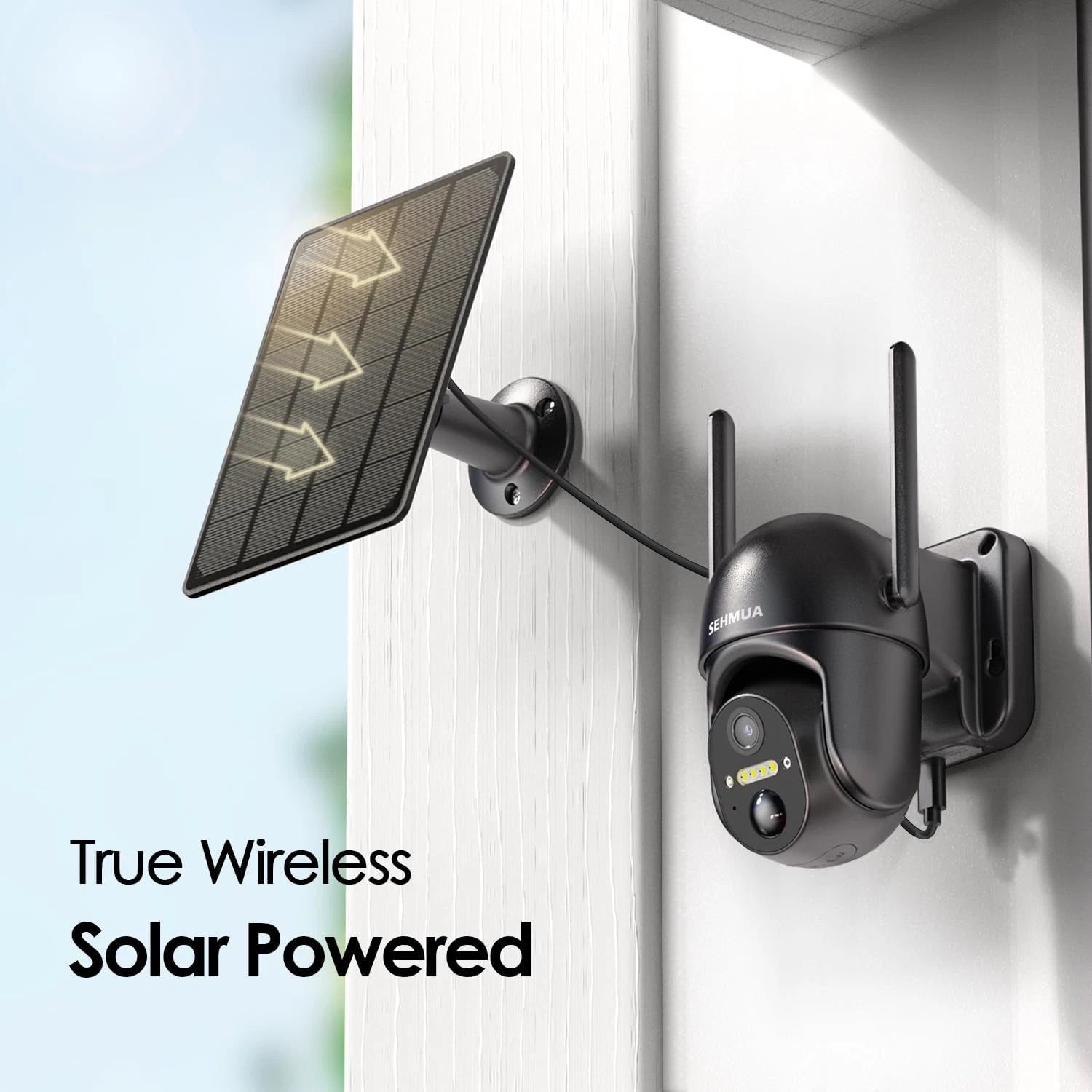 SEHMUA Solar Security Cameras Wireless Outdoor, 2K 360 View Battery Powered Out