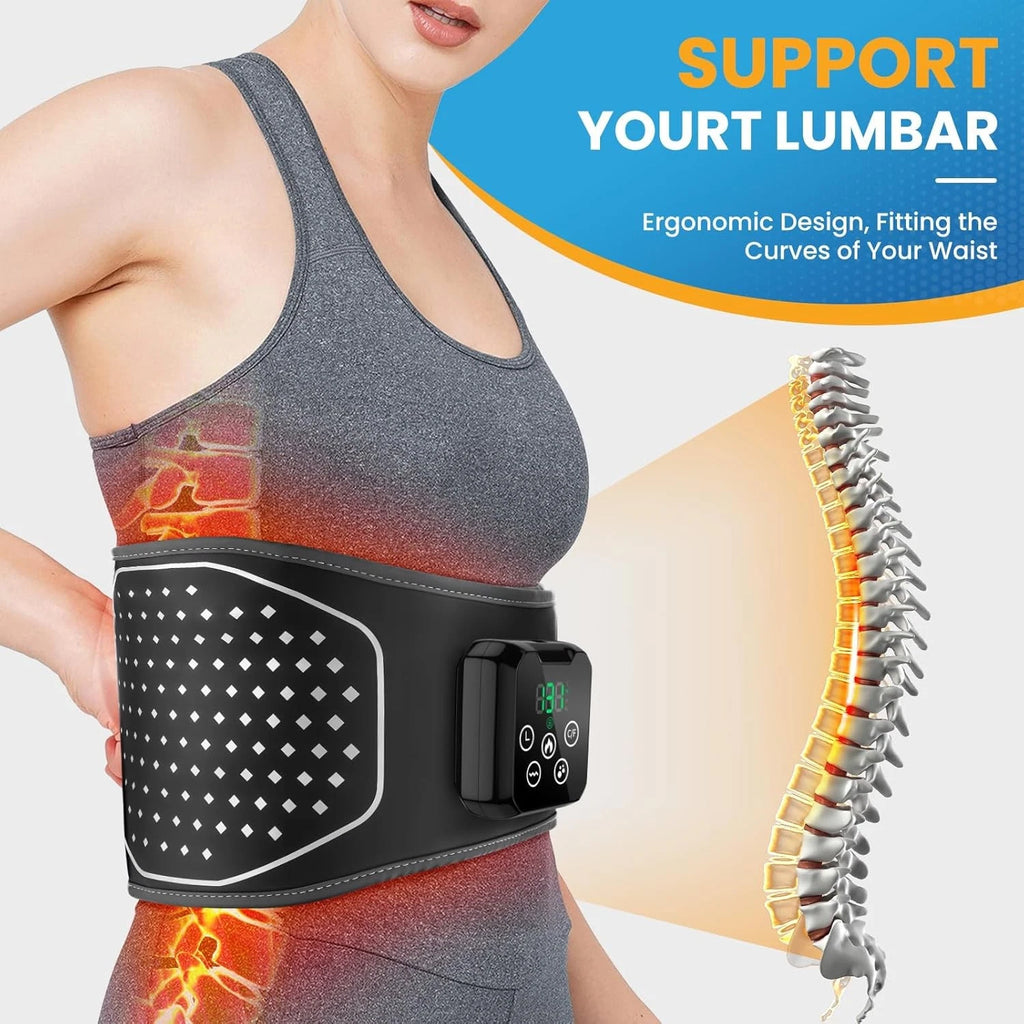 Heating Massager Belt Air Compression Vibration Lumbar Belt Heating Pad Cordless