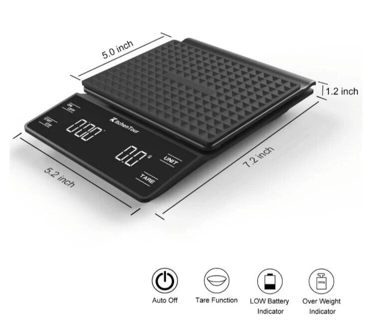 Coffee Scale LED screen Max Weight 3000G Black