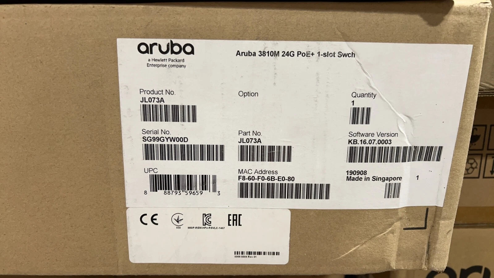 Aruba HP JL073A 3810M 24-Port Network Switch
